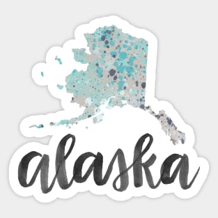 alaska - calligraphy and abstract state Sticker